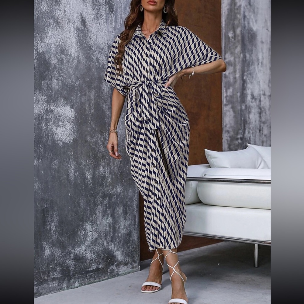 Shein Geometric Patterned Maxi Dress Size M